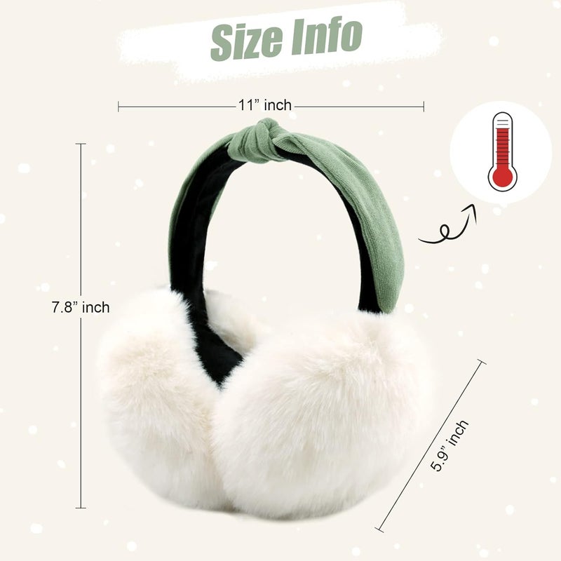 FSTEOE Women Winter Ear Muffs Foldable Girl Ear Warmer Fashion Furry Earmuff Soft Ear Cover Cold Weather - Image 5